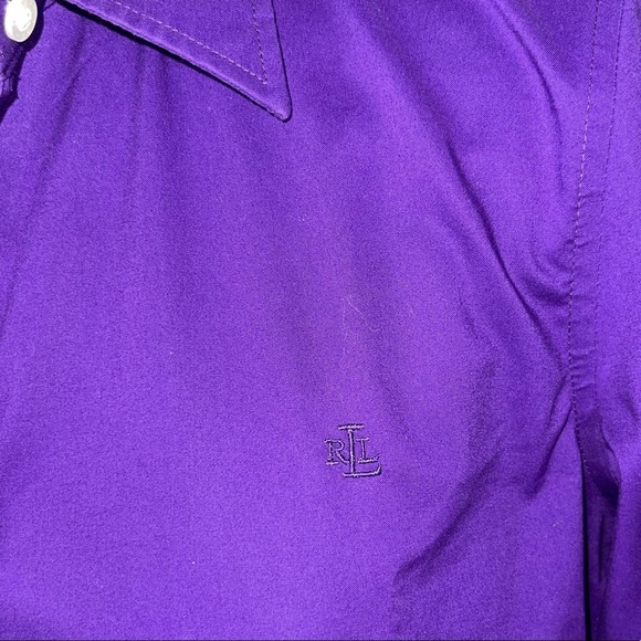 Lauren Ralph Lauren Purple Button Down Shirt - Picture 5 of 6